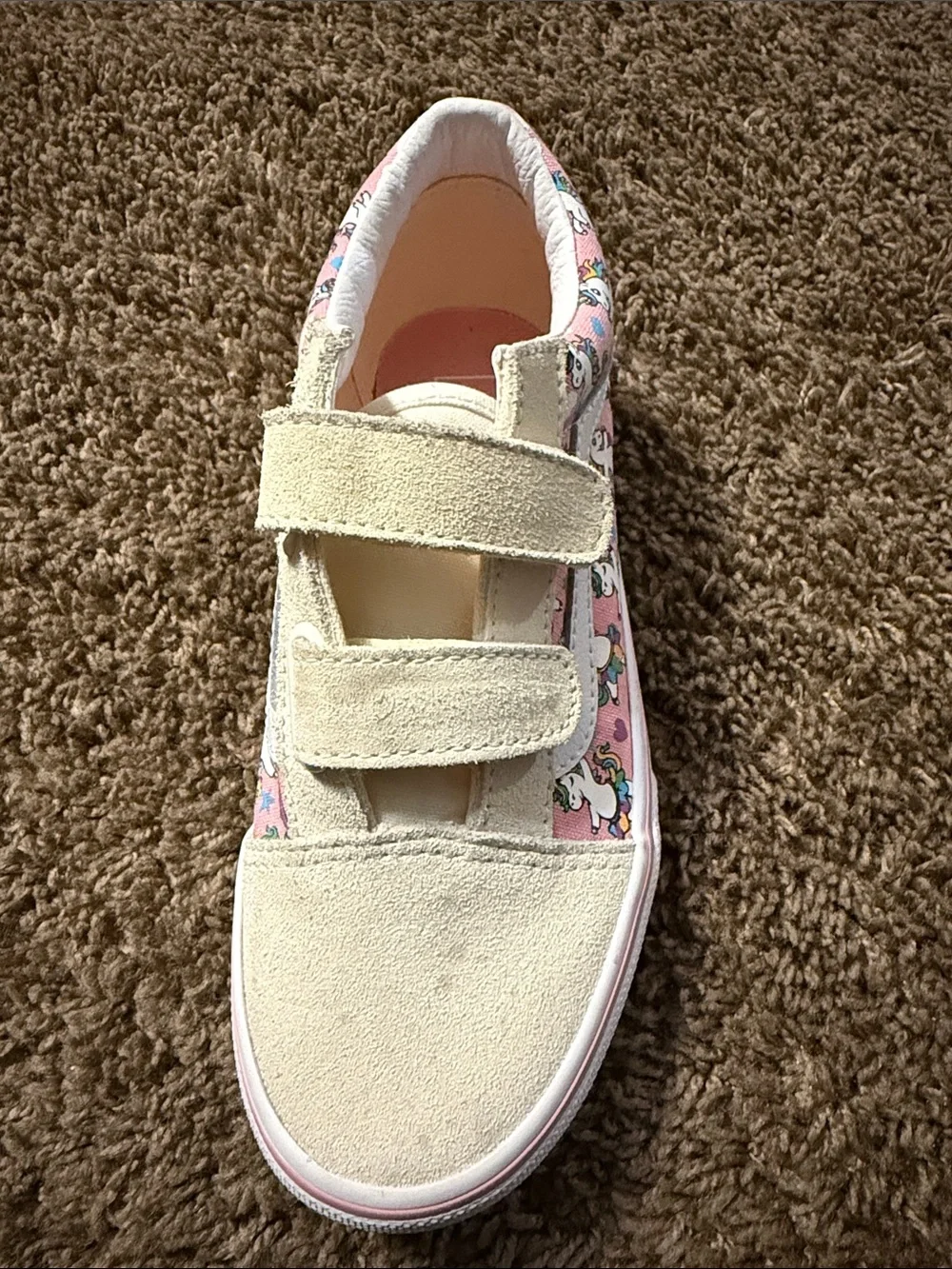 Vans Kids Unicorn Print Pink Velcro Sneakers size 2.5 kids
